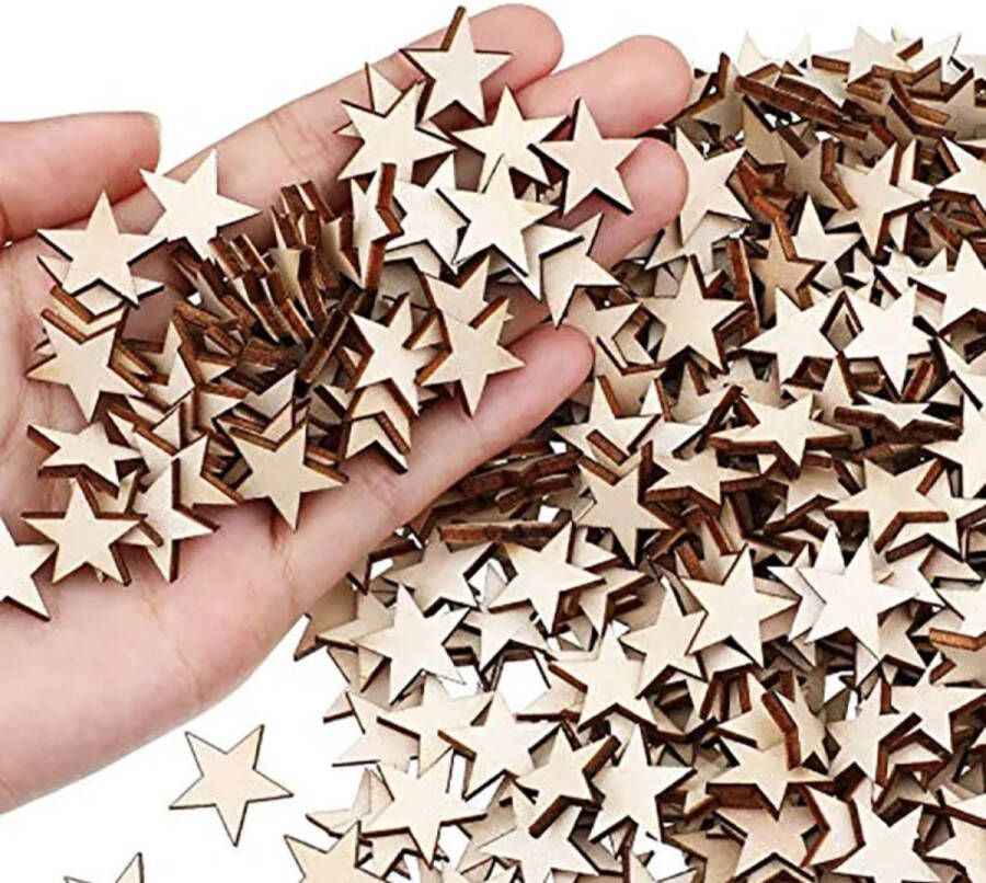 Akyol kerstversiering kerstster houten sterren bruin versiering sterren 50 stuks feestdagen decoratie kerstversiering kerst decoratie tafel decoratie kerst