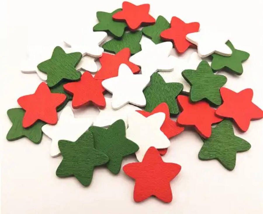 Akyol kerstversiering kerstster rood groen witte sterren versiering sterren 50 stuks feestdagen decoratie kerstversiering kerst decoratie tafel decoratie kerst