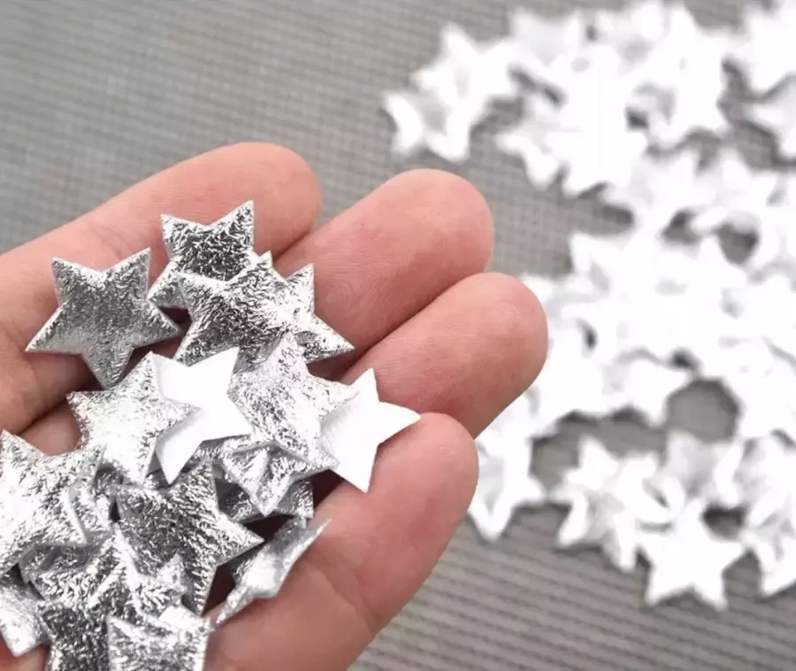 Akyol kerstversiering kerstster zilveren sterren zilver- versiering kerststukje maken kerststuk sterren 50 stuks feestdagen decoratie kerstversiering kerst decoratie tafel decoratie kerst