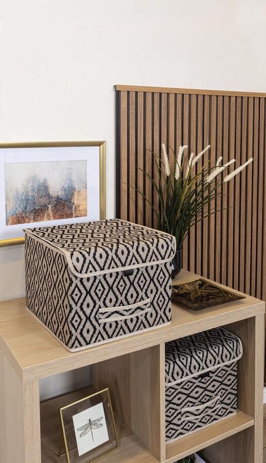 ALAS Decoratieve Kast Organizer Opbergdoos met deksel Opbergmand Opbergbox Opvouwbaar maat 30x30x23 Polypropyleen Stof Karton