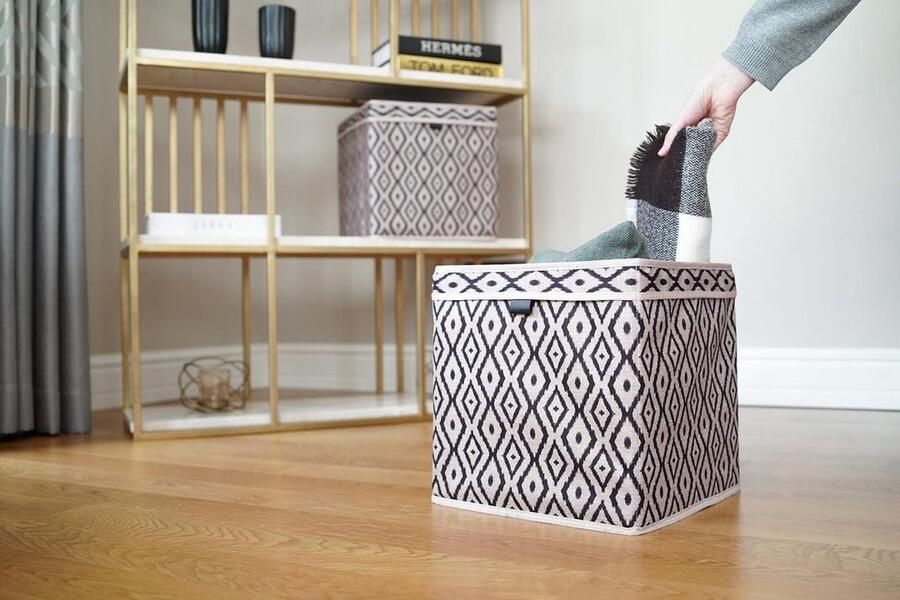 ALAS Decoratieve Kast Organizer Opbergdoos Opbergmand Opbergbox Opvouwbaar maat 30x30x30 Polypropyleen Stof Karton