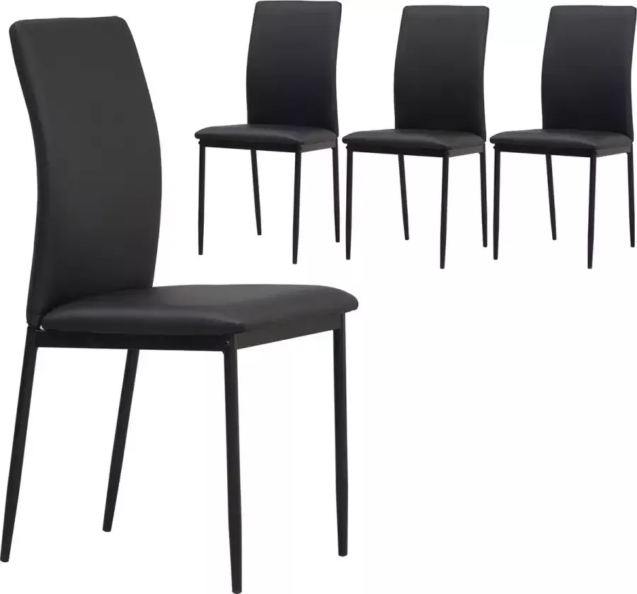 Albatros International Albatros Eetkamerstoelen Capri Set van 4 Classy Italiaans Ontwerp Kunstlederen Bekleding Comfortabele Gestoffeerde Stoel Moderne Keukenstoel Eetkamerstoel of Eettafelstoel