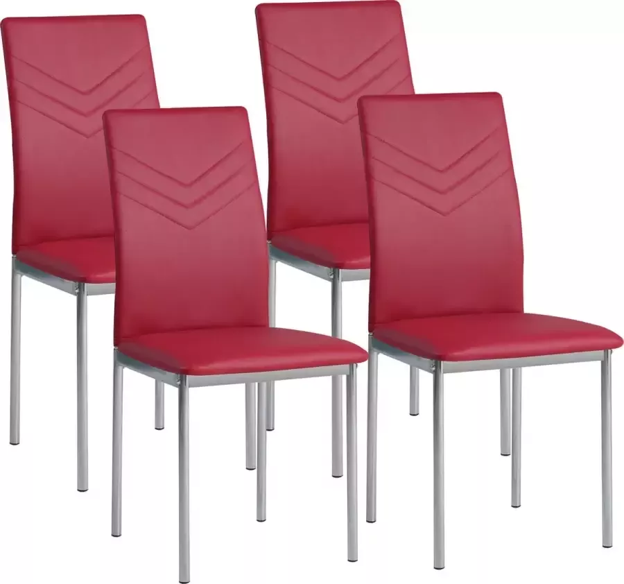 Albatros International Albatros Eetkamerstoelen VERONA Set Edel Italiaans Design gestoffeerde stoel met kunstlederen bekleding modern en stijlvol aan de eettafel Keukenstoel of Eetkamerstoel met hoge belastbaarheid