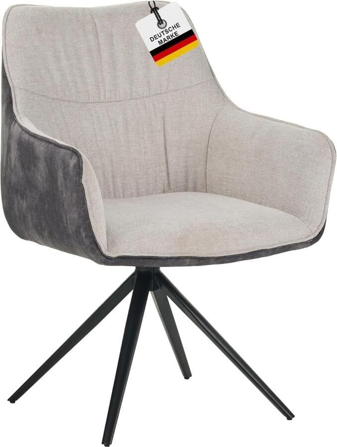 Albatros International Albatros draaistoel PULA moderne draaistoelen voor de eetkamer keuken vergaderzaal of ka1ntoor keukenstoelen eetkamerstoelen met draaifunctie en dikke bekleding stof Beige