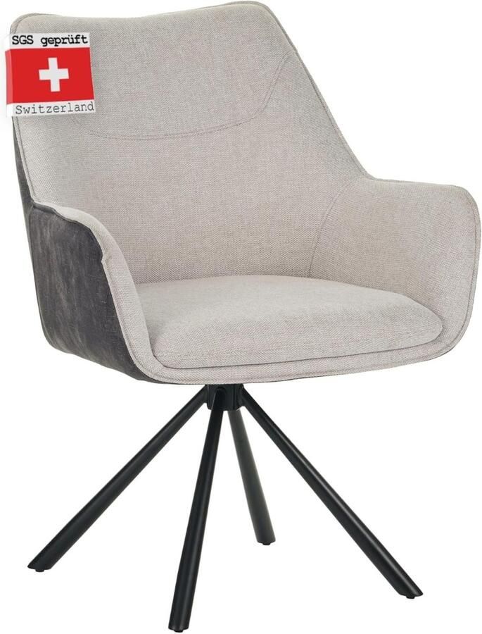 Albatros International Albatros draaistoel ZADAR moderne draaistoelen voor de eetkamer keuken vergaderzaal of kantoor keukenstoelen eetkamerstoelen met draaifunctie en dikke stoffering Beige stof