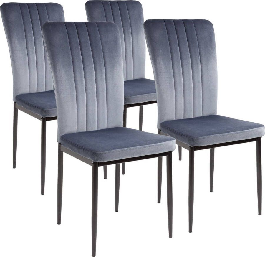 Albatros International Albatros Modena eetkamerstoelen met fluwelen hoes set van 4 of 6 kleuren Stijlvol vintage design fluwelen hoes SGS-goedgekeurde gestoffeerde stoel Moderne keukenstoel eetkamerstoel of eettafelstoel - Foto 2