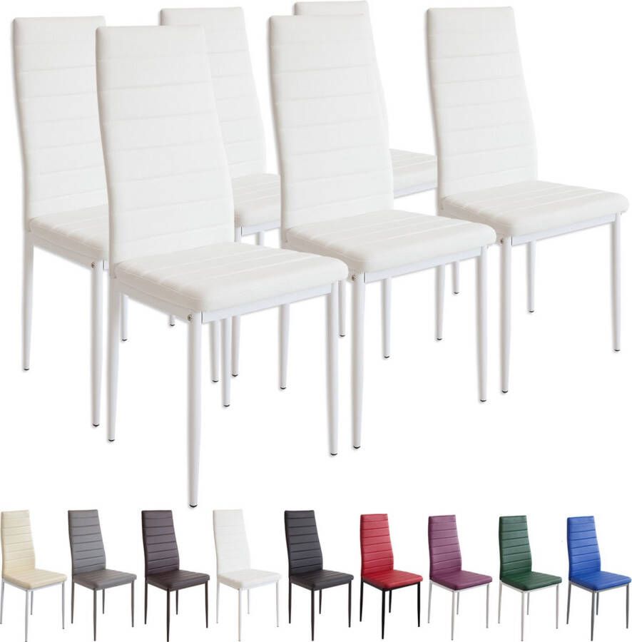 Albatros International MILANO eetkamerstoelen in sets van 2 4 6 Kleuren Gestoffeerde stoel met kunstleer bekleding Modern stijlvol design aan de eettafel Keukenstoel of eetkamerstoel met hoog draagvermogen tot 110kg