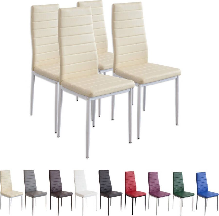 Albatros International MILANO eetkamerstoelen in sets van 2 4 6 Kleuren Gestoffeerde stoel met kunstleer bekleding Modern stijlvol design aan de eettafel Keukenstoel of eetkamerstoel met hoog draagvermogen tot 110kg