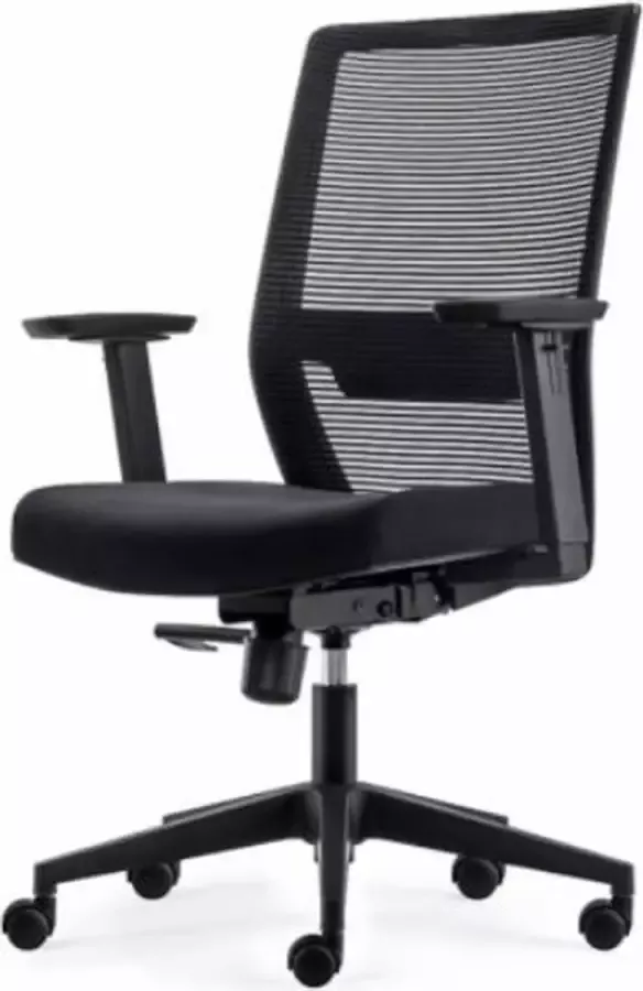 Albeka Moderne Bureaustoel Slim Comfort Netrug + Veel Functies Zwart