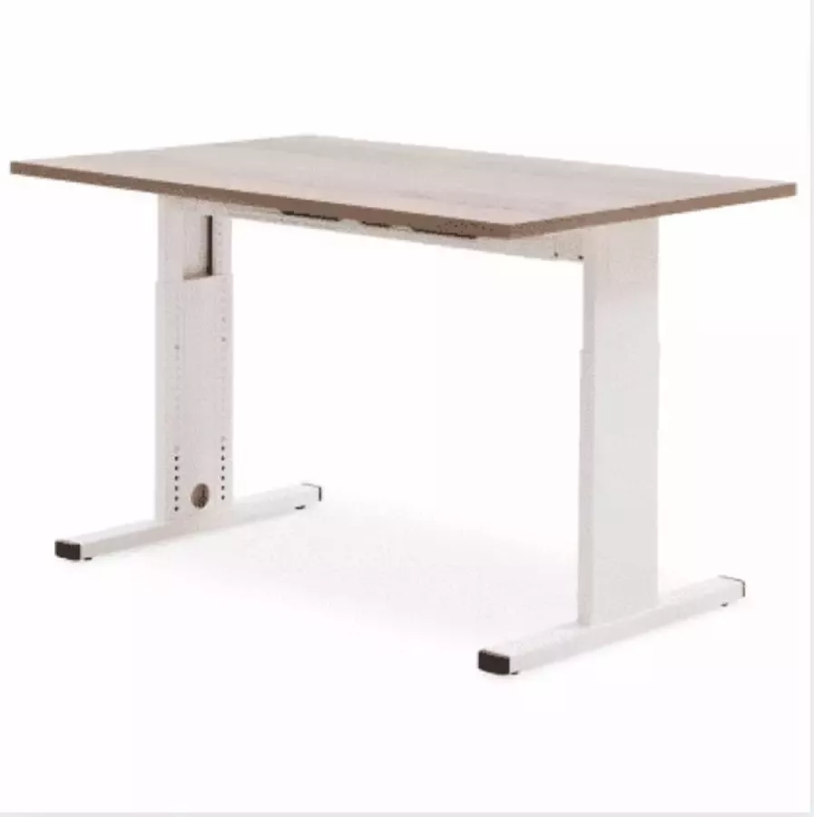 Albeka Thuiswerkbureau T-Line 140 x 60 Cm (LxB) 62-82 Cm Hoog Thuiswerkplek Eiken Naturel Bureau