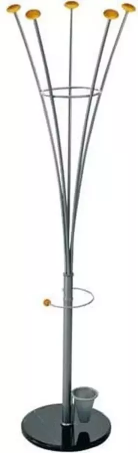Alco AL-2803 Kapstok Metaal Zilver 5 Haken Incl. Paraplustandaard