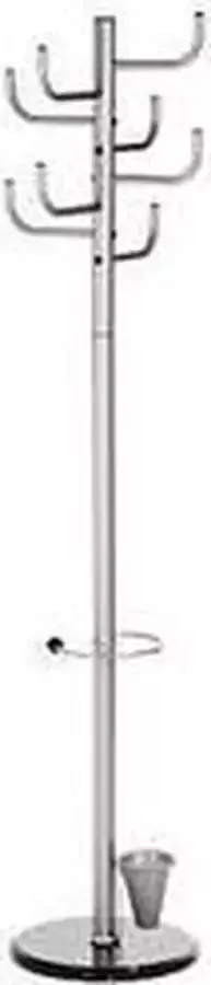 Alco Staande kapstok 2802 Aantal haken: 8 (Ø x h) 40 cm x 172 cm Metaal (poedercoating) Zilver 1 stuk(s)