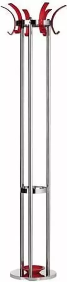 Alco Kapstok chroom 6 rode haken incl. paraplustandaard