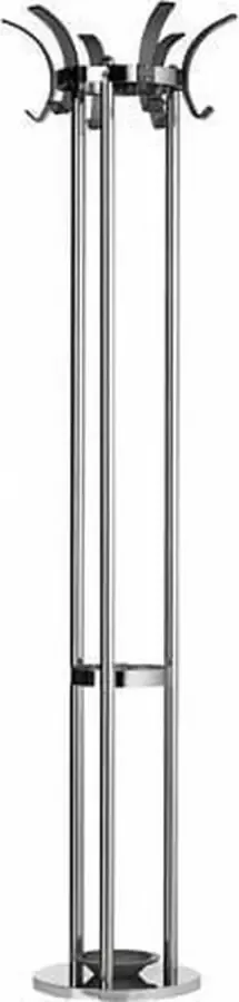 Alco Kapstok chroom 6 zwart haken incl. paraplustandaard