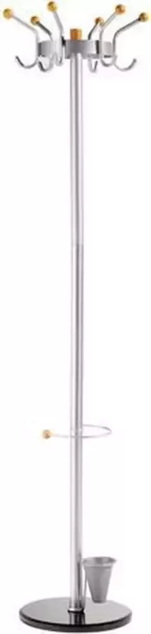 Alco kapstok metaal zilver 6 haken incl. paprapluhouder