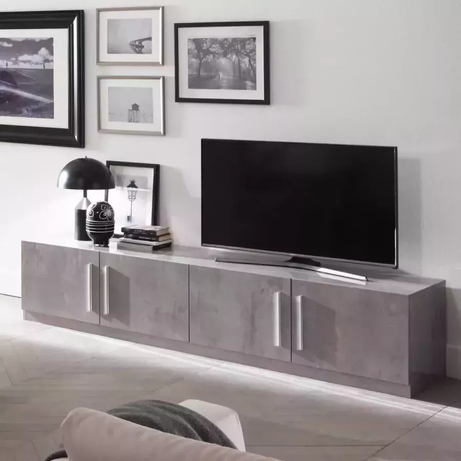 Alcos TV Meubel Tv-meubel Greta 208cm Grijs; Betonlook