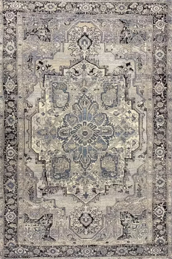 Aledin Carpets Aleppo Laagpolig Tuintapijt Vloerkleed 160x230 CM Voor Binnen en Buiten Grijs Woonkamer Tapijt