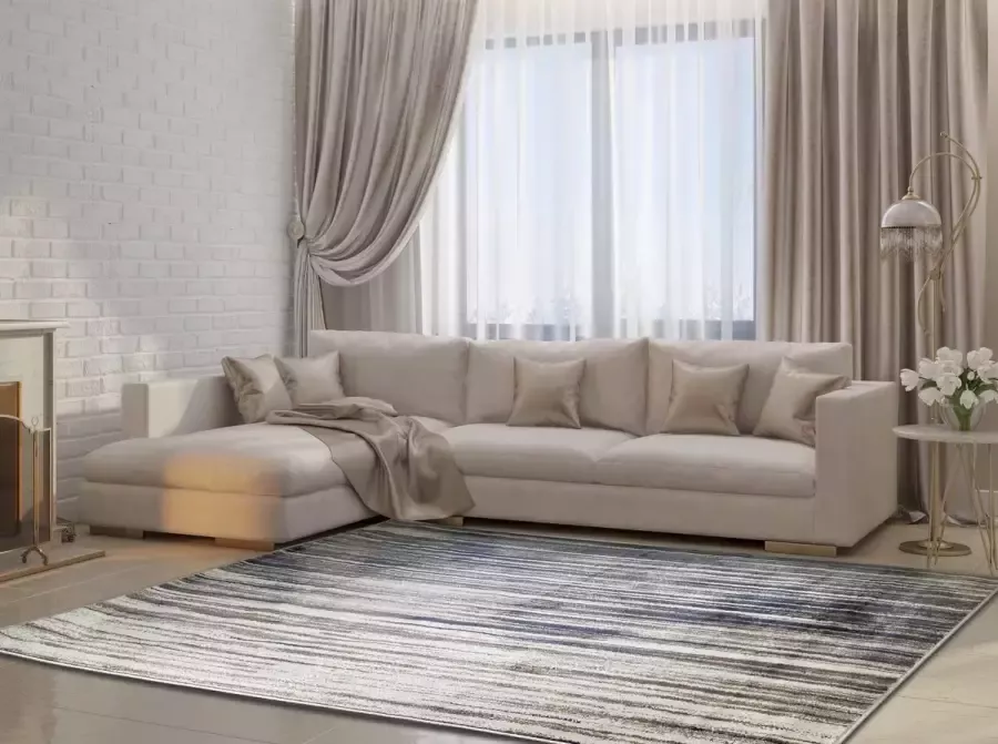 Aledin Carpets Harare Laagpolig Vloerkleed 160x230 cm Modern Gestreept