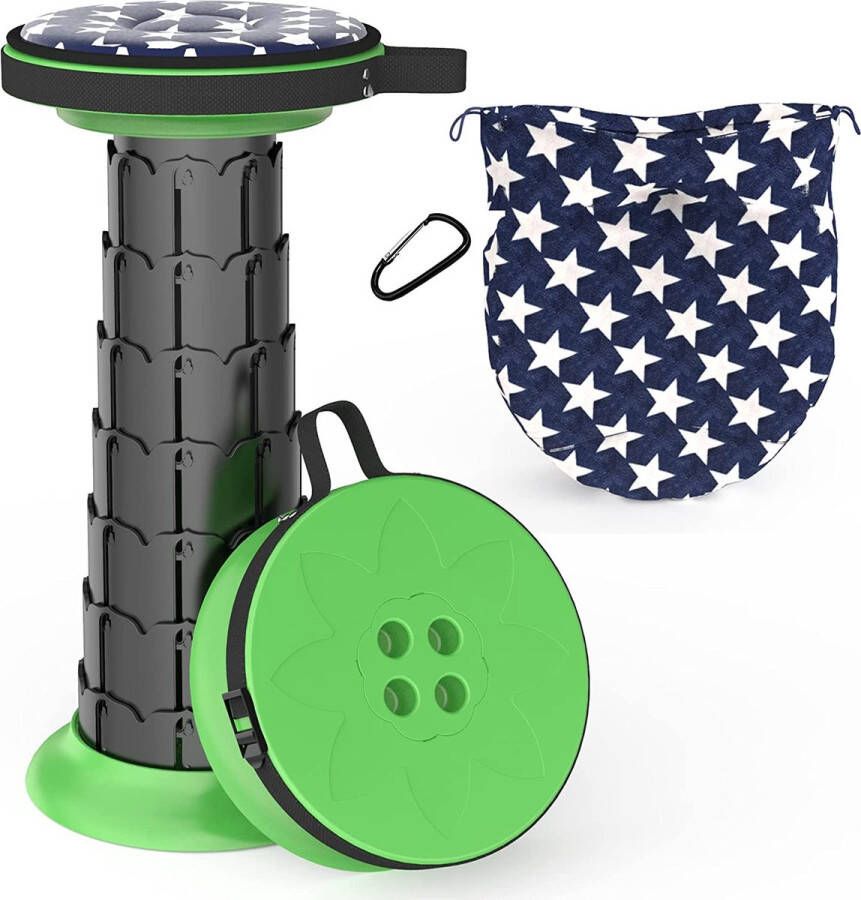 ALEVMOOM Draagbare klapkruk campingkruk telescopische kruk inklapbare kruk mini-lichte campingkruk voor outdoor camping vissen BBQ binnen keuken belasting 440 lbs