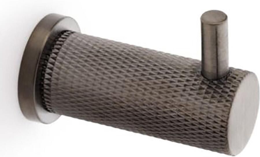Alexander & Wilks Knurled kapstokhaak van massief messing – industriële look Zwart - Foto 2
