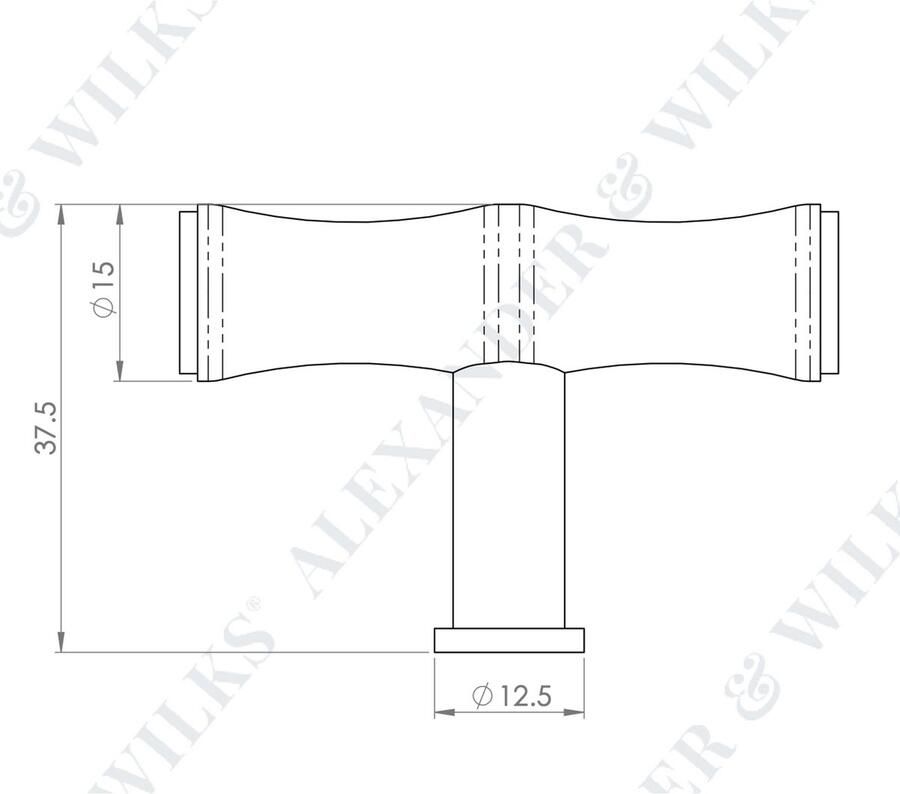 Alexander & Wilks Crispin Bamboo Meubelknop 55mm T-model Uniek en Tijdloos Design