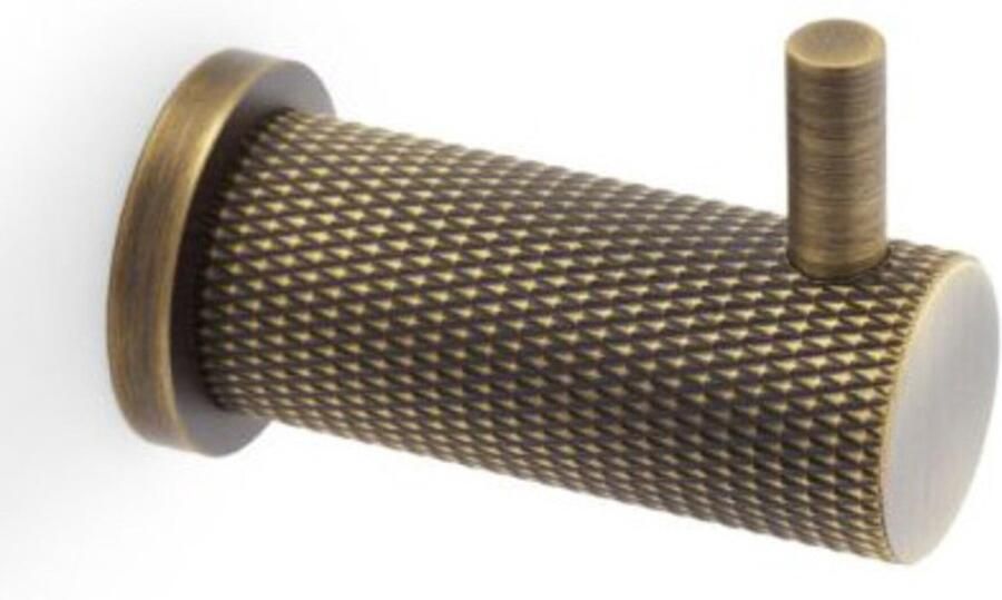 Alexander & Wilks Knurled kapstokhaak van massief messing – industriële look Antiek Messing