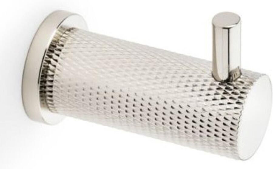 Alexander & Wilks Knurled kapstokhaak van massief messing – industriële look Gepolijst Nikkel