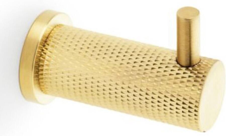 Alexander & Wilks Knurled kapstokhaak van massief messing – industriële look Satijn Messing