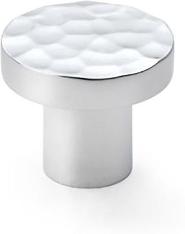 Alexander & Wilks Meubelknop Hanover Massief Messing met Hamer Motief Gepolijst Chroom 30mm