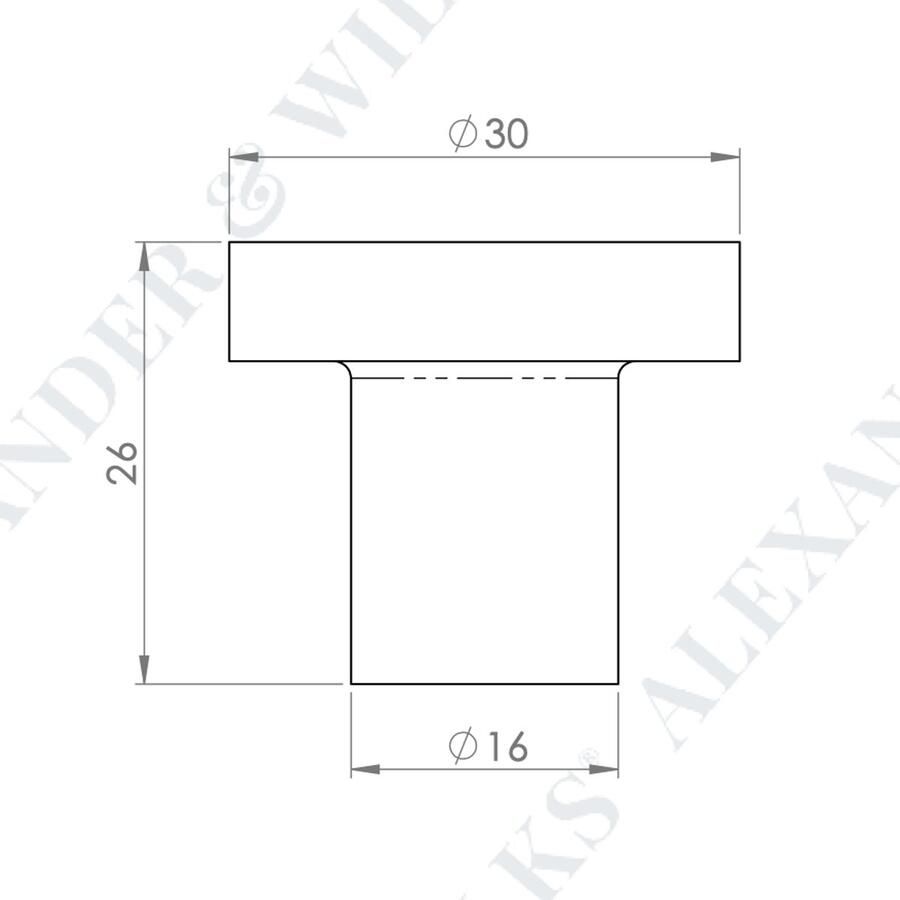 Alexander & Wilks Meubelknop van massief messing – met hamer motief Donker Brons 38mm