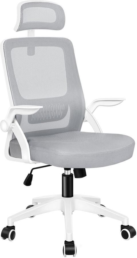 Alfordson bureaustoel met S-curve-ontwerp en hoogwaardige materialen 360° draaibaar en 10 cm in hoogte verstelbaar voor zitten