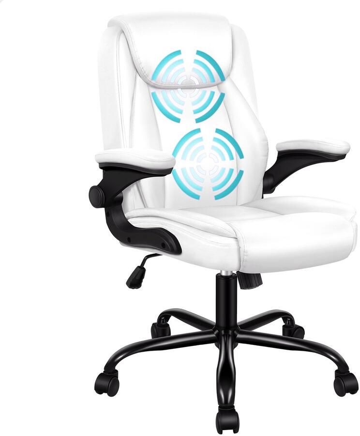 Alfordson Ergonomische massage bureaustoel met opklapbare armleuningen voor het werk met een draagvermogen van 150 kg