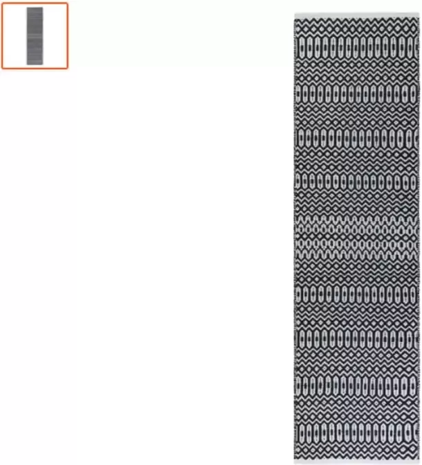 Alfresco Buiten kleed Halsey Gerecyclede vezels -Zwart Wit- 66x240 cm - Foto 2