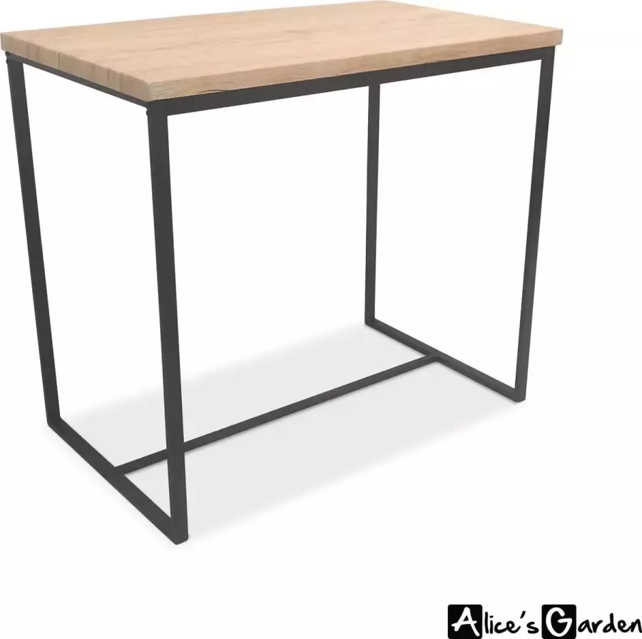 Alice's Garden Bartafelset LOFT Hoge tafel 100x60x90 4 barkrukken Metalen poten Loft