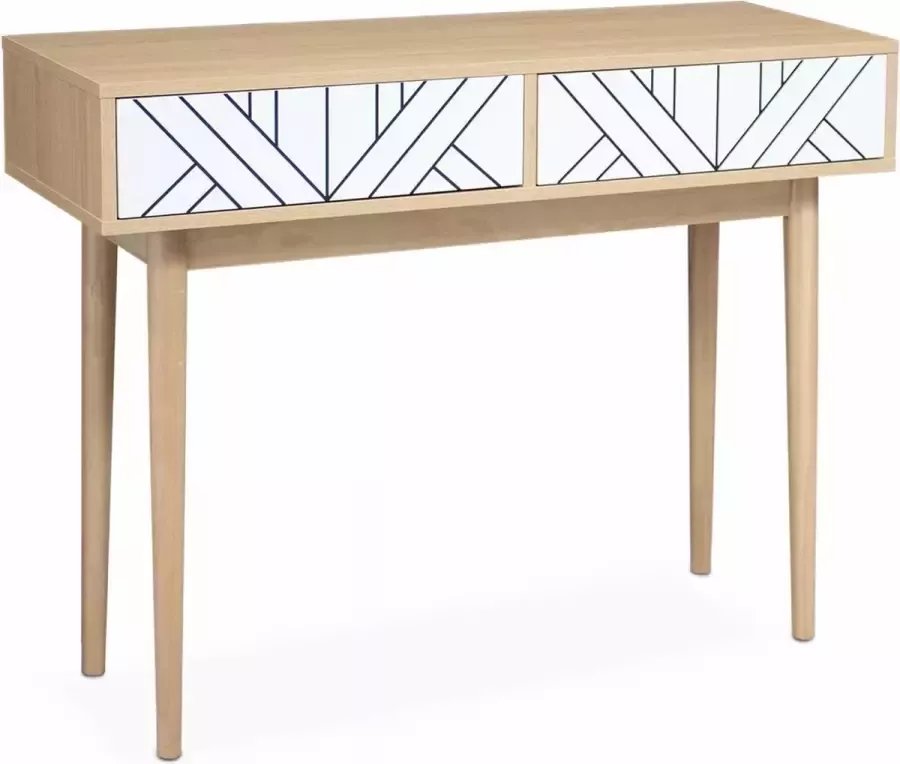 Alice's Garden Sidetable Mika Gelamineerde houtlook 2 lades Wit