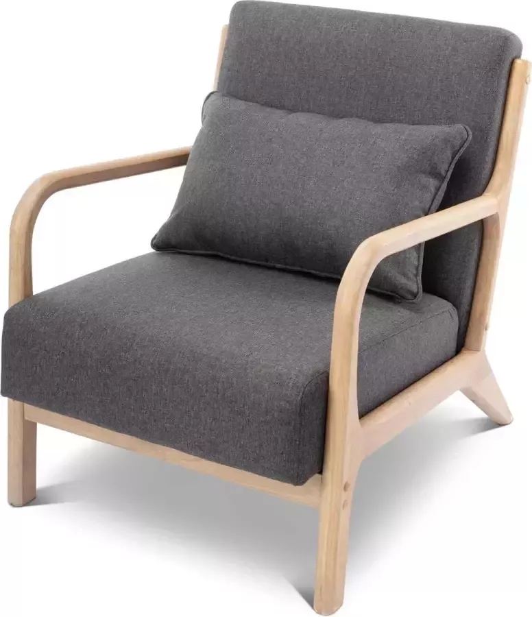 Alice's Garden Stoffen fauteuil Lorens L65xP80xH79cm Donkergrijs Lorens - Foto 1