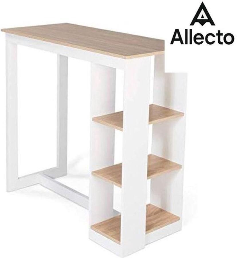 Allecto Barmeubel Barkast Drankkast Bartafel voor 2 tot 4 Personen Wit