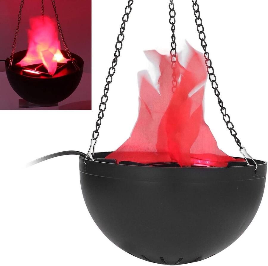 Allecto Plus 3D Kunstmatige Vlam Lamp voor Halloween Party Decoratie met Decoratieve Opknoping Vlam en Nep Vuur Kampvuur Middelpunt