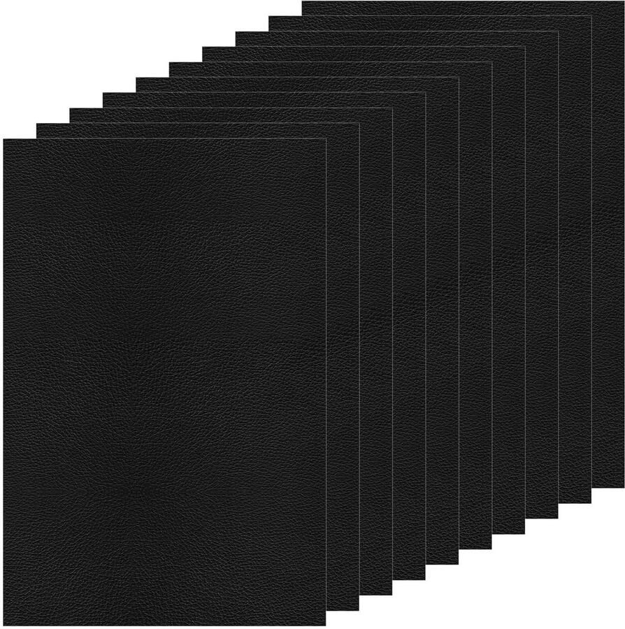 Allecto plus Zelfklevende reparatiepleisters voor lederen meubels Waterdichte patches Autostoel reparatie Set van 10 (zwart 20 x 30 cm)