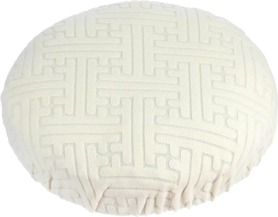 Allecto premium Elastische ronde krukhoezen voor wasbare kruk kussenhoes Rekbare stoelhoes Beige Geschikt voor 11-14 inch stoelen