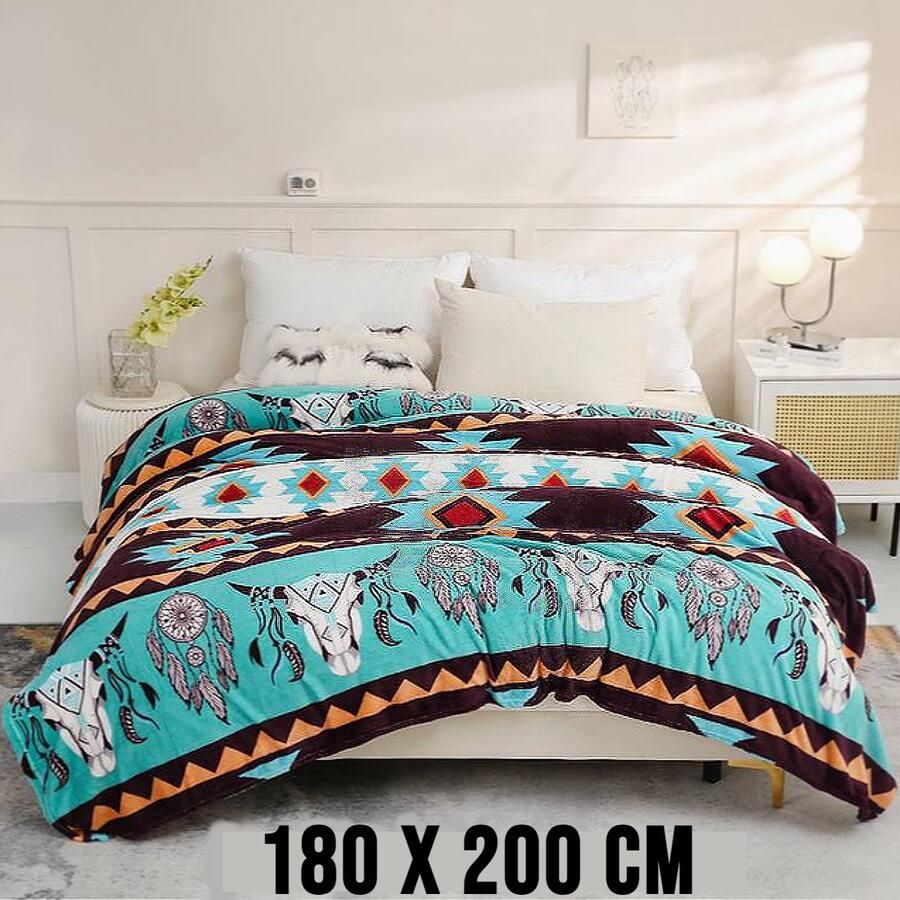 Allernieuwste.nl Luxe Zachte Beddeken Flanel Polyester DUBBELzijdig Omkeerbaar Lichtgewicht Bed Deken Plaid Sprei Warm Sarge 180 x 200 cm %%