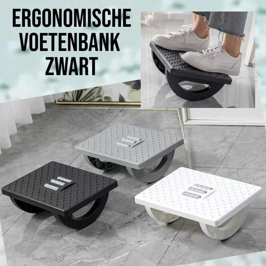 Allernieuwste.nl Voetenbank Voetensteun Bureau Ergonomische Voetsteun Voetenbankje Kantoor Antislip – Zwart