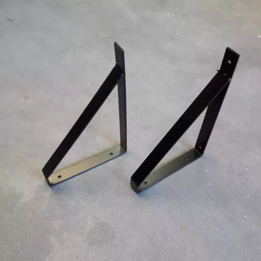 Allesvoorsteigerhout.nl SET (2 stuks) Stalen plankdragers Zwart Maak je eigen wandplank!