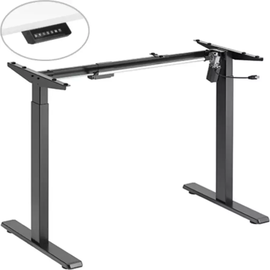 Allteq Bureautafel frame Verstelbaar Zit-sta bureau Zwart