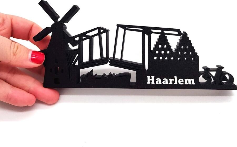 Allygami Elegante souvenir van de skyline van Haarlem Perfecte decoratie voor thuis op de plank en op het bureau uit Nederland silhouet van de stad verzamelobject panoramische skyline