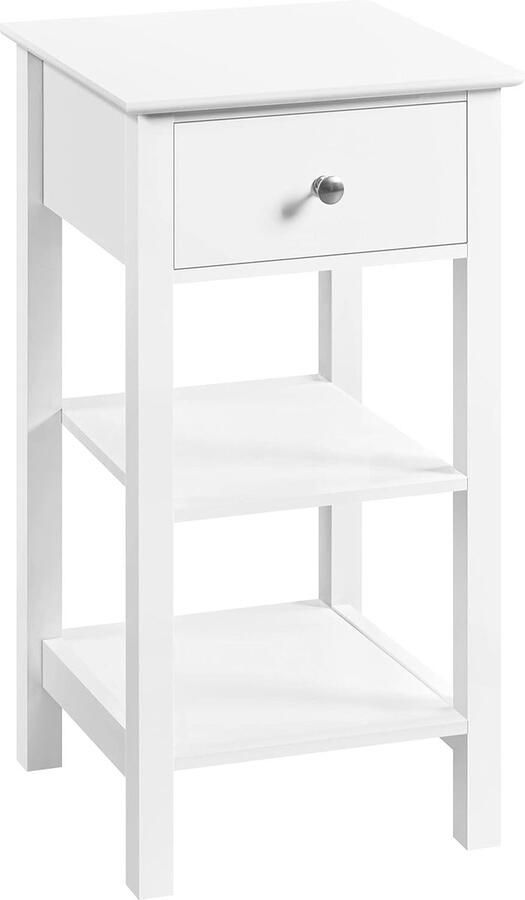 ALM Living Nachtkastje met lade voor boxspringbed bijzettafel smal banktafel telefoontafel nachtkastje wit afmetingen (b x h x d): ca. 35 x 35 x 70 cm