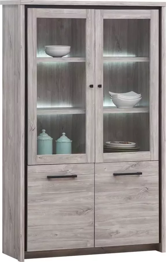 Alma Emob Vitrinekast Grijs 115cm Modern