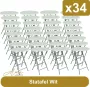 Alora 34x Witte Statafel + Zwarte Statafelrok x 34 – ø80 cm x 110 cm hoog Bruiloft Verhuur Groothandel - Thumbnail 2