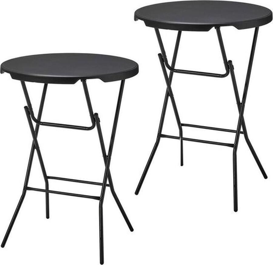 Alora Statafel Zwart Set van 2 Zwart ø80x110 cm statafels cocktailtafel hoge staan tafel staantafels staantafel partytafel