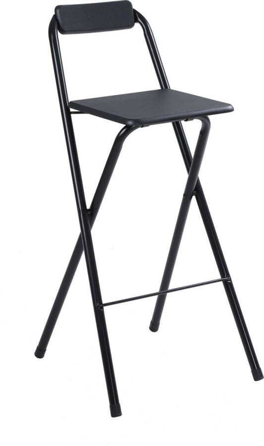 Alora inklapbare barkruk barkrukken met rugleuning opklapbaar Opvouwbare barkruk buiten zwart outdoor barstoel klapstoel inklapbaar met voetsteun camping - Foto 2